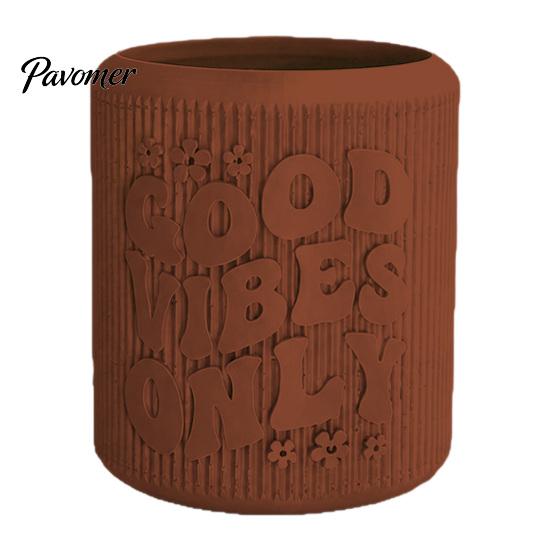 Small Containers for Indoor Gardening 3D Printed Planter, Good Vibes Only Flower Pot, Minimalist Plant Holders Windowsill Cute Cactus Container