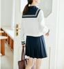 Aculldo Sailor White Short Long and White Kansai Open Cute Cosplay JK Student High School Student School Cultural Authentic Uniform Sleeve Size