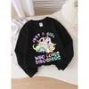 Girls' Soft Crewneck Sweatshirt, Just a Girl Who Loves Dinosaurs Print with Cute Creative Design, Casual All-Match for Fall Winter, Ideal Holiday Gift