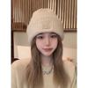 Wool Wool Hat for Women with Larger Head Circumference Keep Warm Piles of Cold Hats Knitted Ear Protection Hat Letter Embroidery
