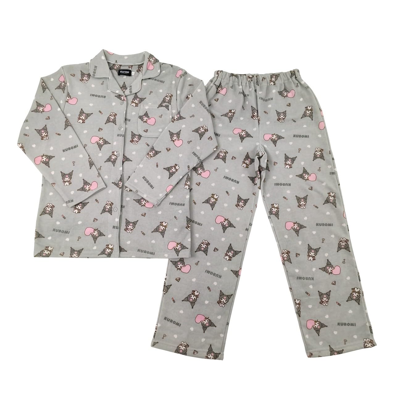 

Takihyo SANRIO Пижамный женский комплект Hello Kitty Kuromi, на флисовой подкладке, с открытым передом