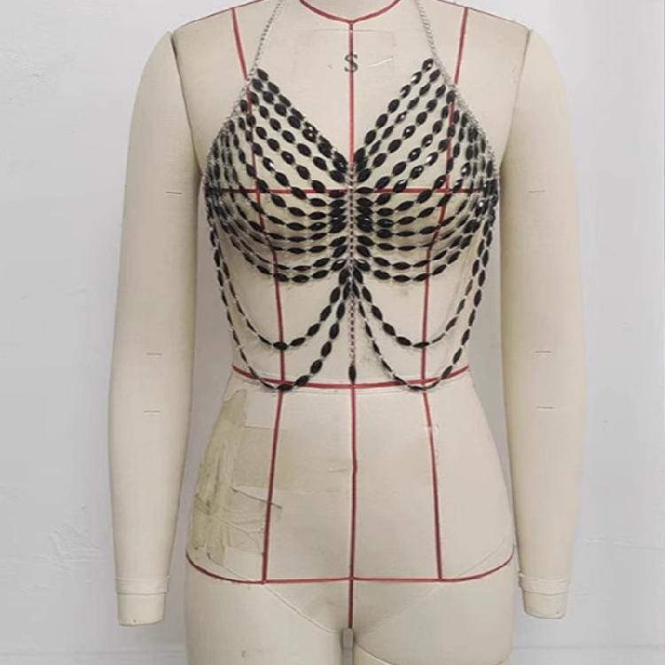 Rhinestones Body Chain Bra Multilayer Crystal Chest Chains Body Accessories Jewelry Women Nightclub Raves Body Jewel