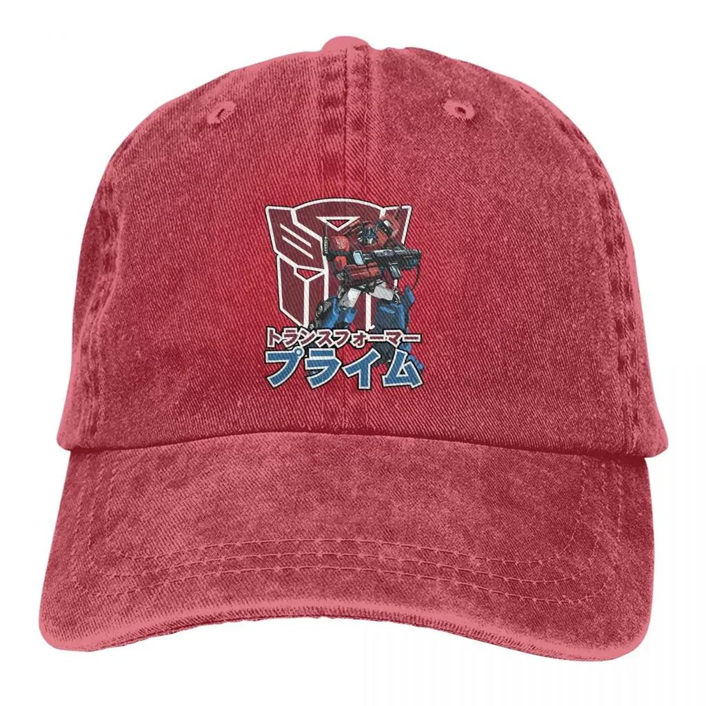 Washed Men's Baseball Cap Optimus Prime Classic Trucker Snapback Cowboy Caps Dad Hat Transformer Science Action Golf Hats