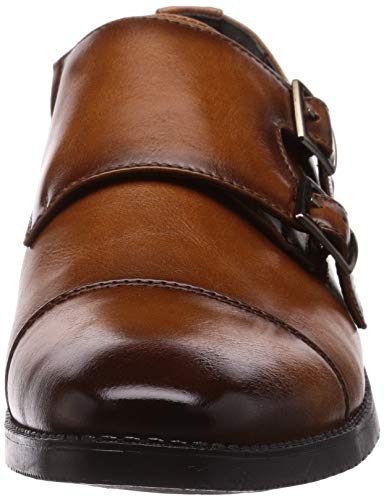 San-A Plus 2755 Men's Double Monk Business Shoes with Air Circulation Sole, Camel, Size 25.5cm