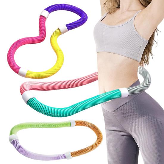 Weighted Soft Spring Hoop Waist-Friendly Foldable Fitness Hoop Portable Home Gym Men Women Adults Body Waist Slimming Exercise Equipment
