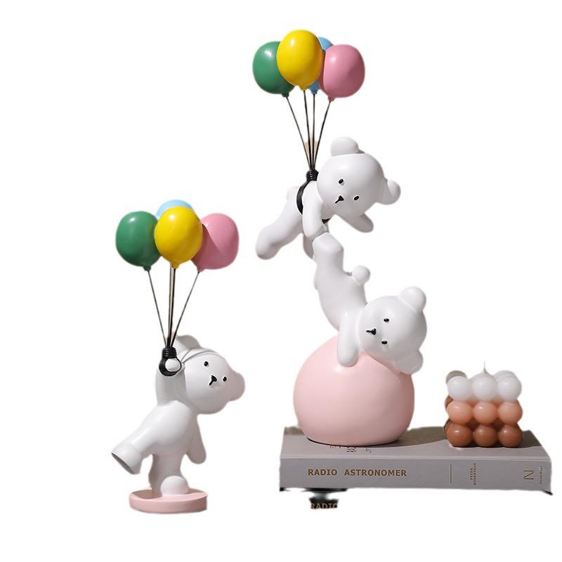 Balloon Bear Resin Figurine - Creative Decorative Gift
