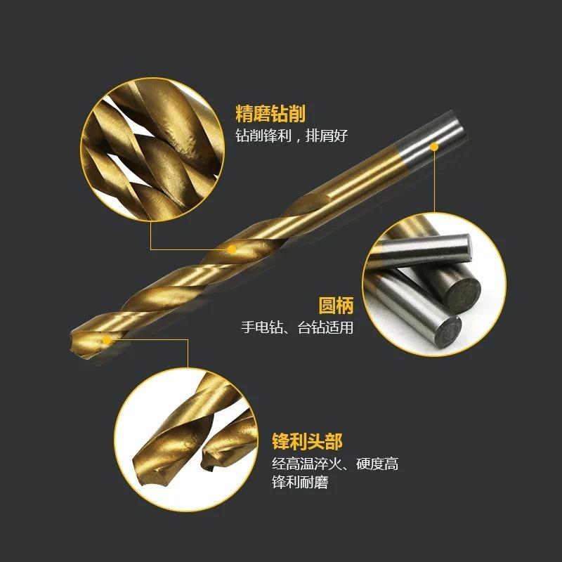 50pc Titanium Plated Twist Drill Set 1-3mm Small Drill Bit Electric Drill Drilling Set DIY Woodworking Drilling and Opening Tool