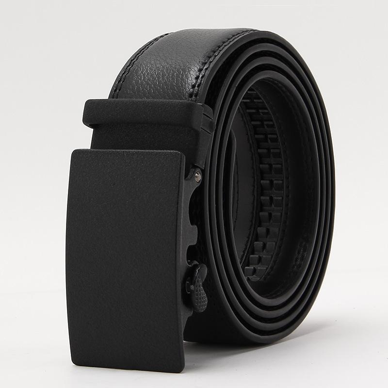 Frosted Automatic Buckle Edge Two-Layer Cowhide Belt, Business And Leisure Men'S Trendy Belt