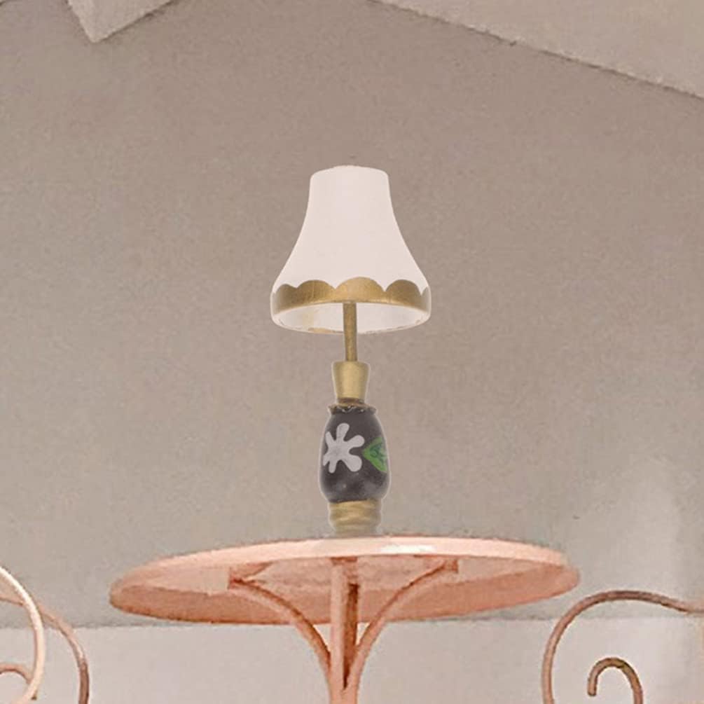 Mini Puppenhaus Stehlampe 1:12 LED Miniatur Beleuchtung Tisch Lampe Modell Desktop Ornament für Puppenhaus Dekor Möbel Zubehör Pack von 2