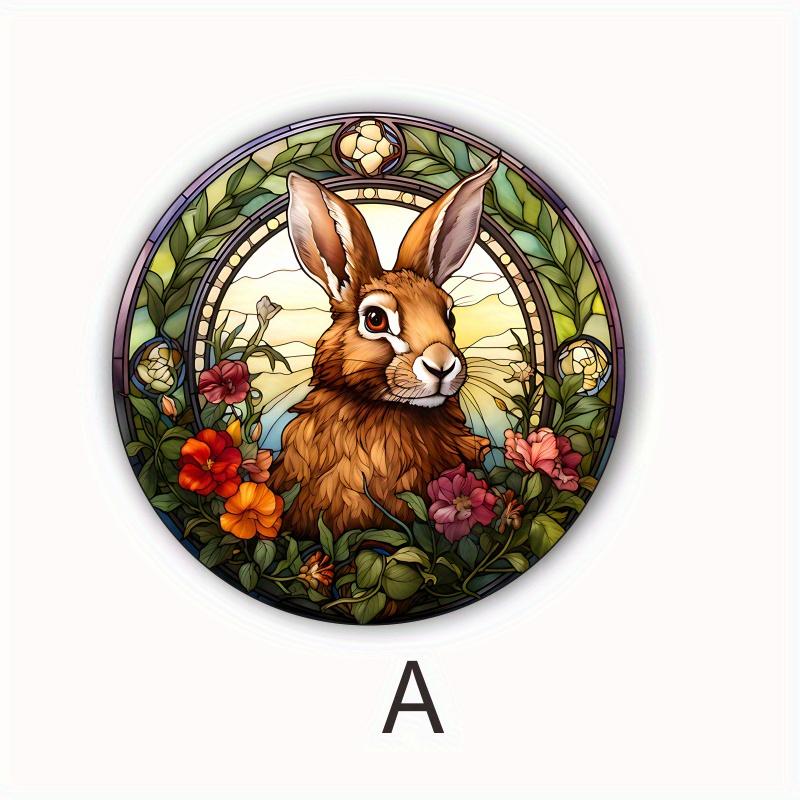 

Home Decoration Static Cling Glass Sticker Adhesive Free Window Sticker Sunshine Capture Collision Art Stickers-Easter Bunny#73