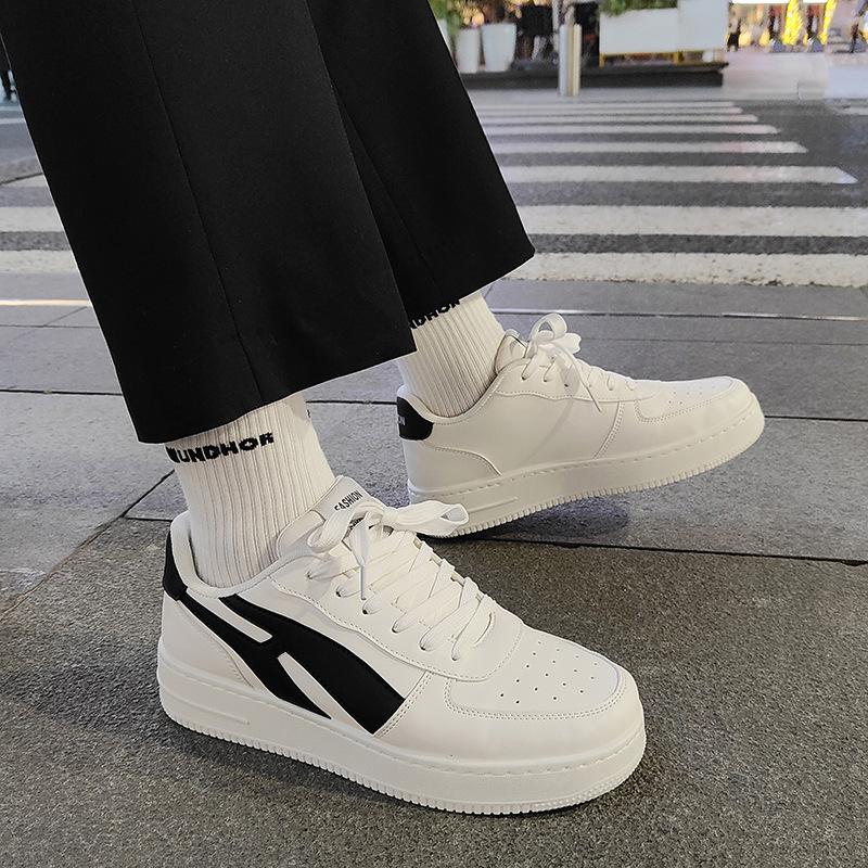 

Обувь в гонконгском стиле, мужская, модная, универсальная, для студентов, для спорта и отдыха, обувь для сноуборда, новинка 2024 года, маленькие белые туфли, модная обувь на осень 39 чёрный