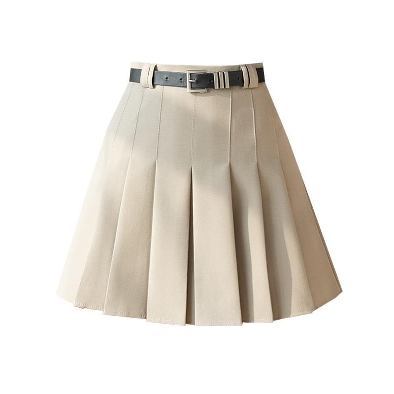 Anti-light pleated skirt short skirt women's summer college style small high waist skirt