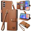 For Samsung Galaxy A06 4G Case RFID Blocking Zipper Pocket Leather Wallet Phone Cover