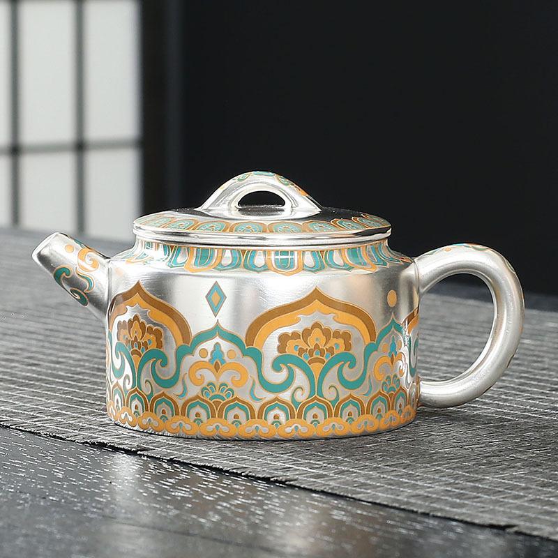 Dunhuang, Čajový servis z ryzího stříbra pro dva šálky, Malá sada dárkových krabiček a Špičkový čajový servis pro starší a vedoucí.