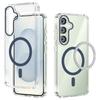 For Samsung Galaxy S25 Case Compatible with MagSafe Anti Scratch Clear TPU PC Phone Back Cover