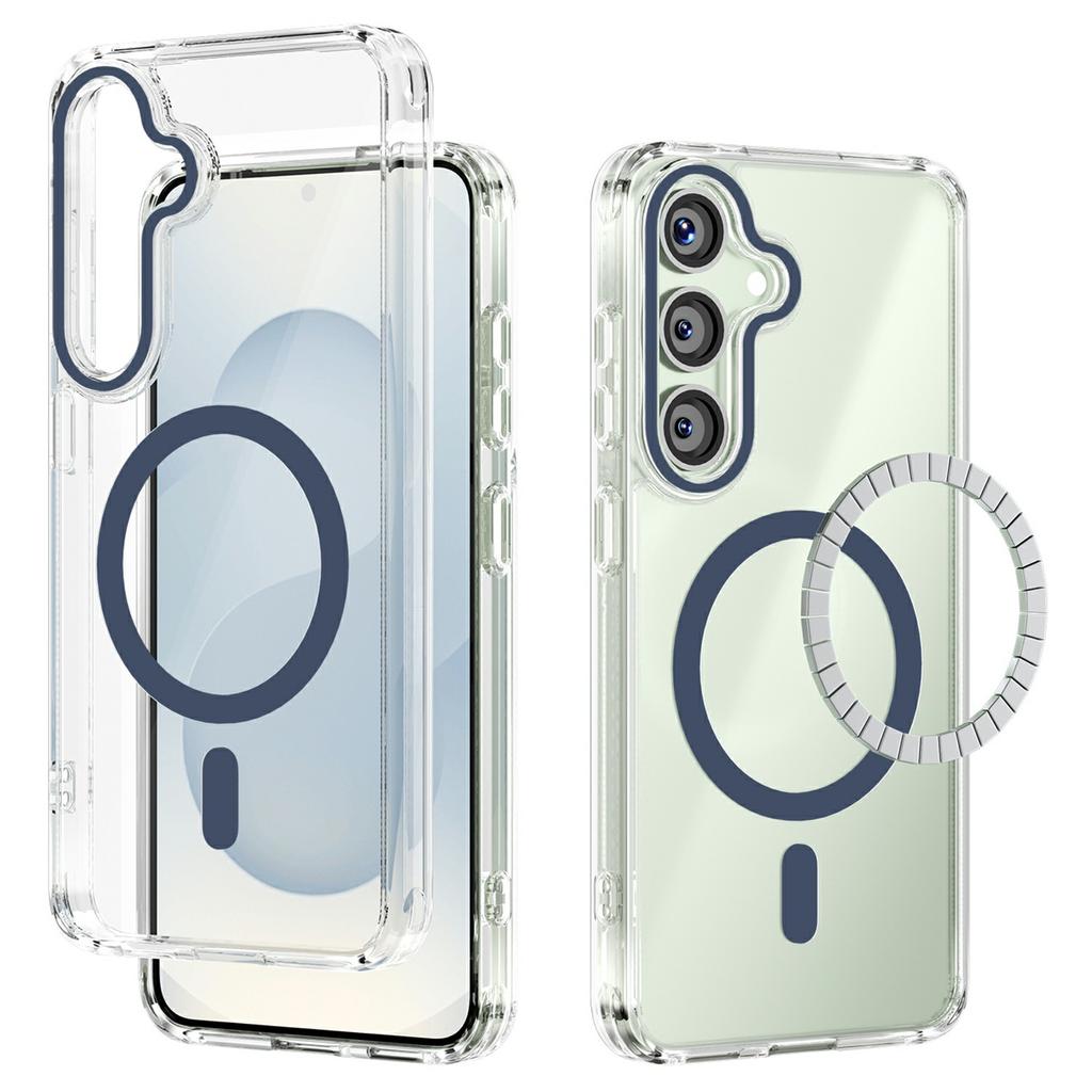 For Samsung Galaxy S25 Case Compatible with MagSafe Anti Scratch Clear TPU PC Phone Back Cover