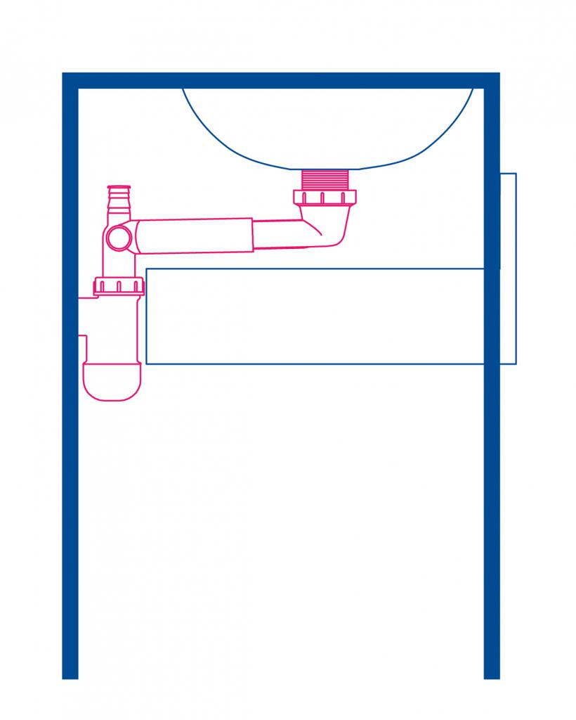 Space-saving telescopic siphon - space saver