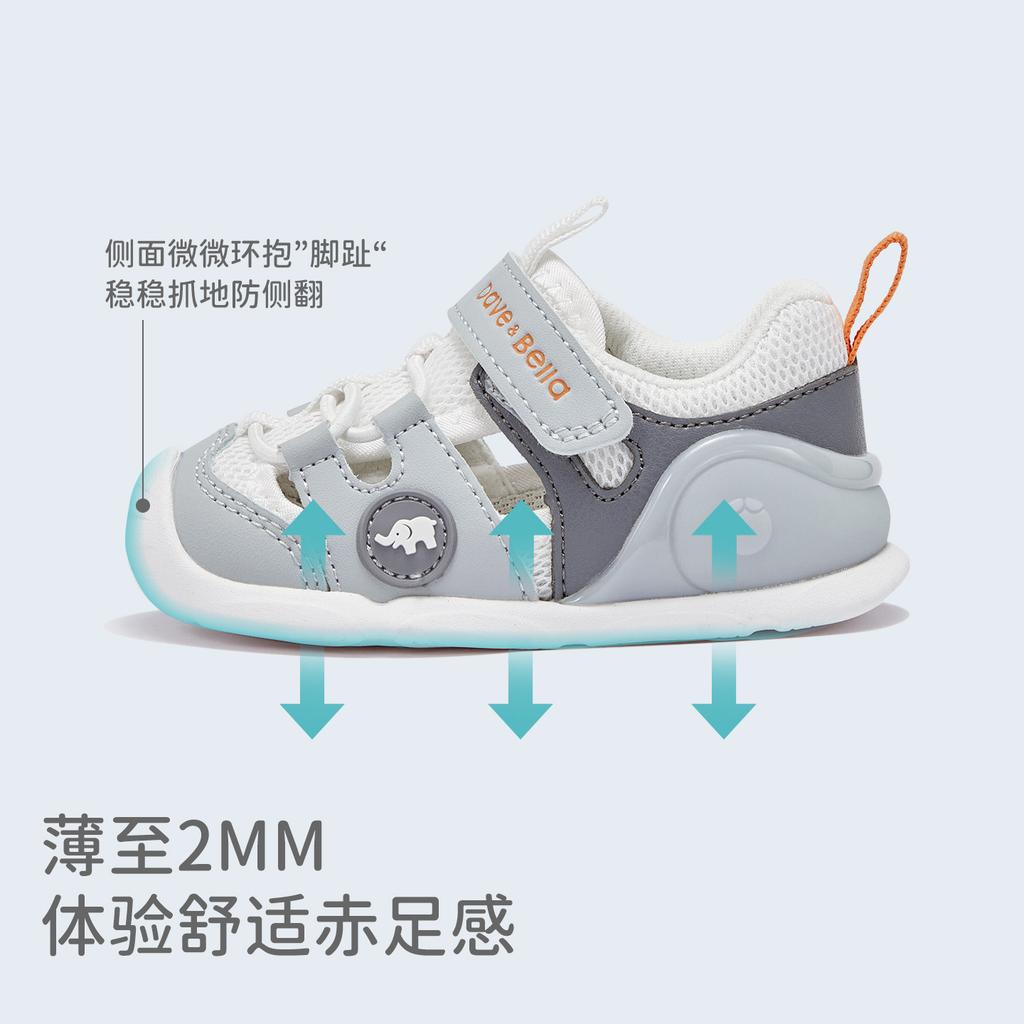 David Bella Men's Soft Bottom Step Front Summer New Baby Sandals Anti Falling Shoes for Young Months Outdoor Shoes