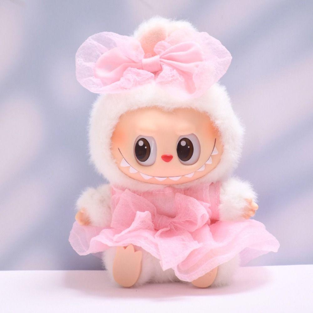 

Mesh Skirt Sitting Labubu Time Cloth 17cm Plush Dolls Clothes Cotton Doll Accessories Style 2