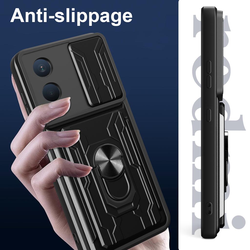 For OnePlus Nord CE4 Lite 5G Case PC+TPU Kickstand Phone Back Cover with Camera Slider