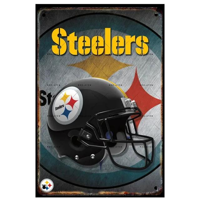 Vintage Football Helmet Metal Tin Sign Plaque  Wall Decor Iron Painting for Man Cave Home Cafe Garden Club Bar  Retro Art Pos