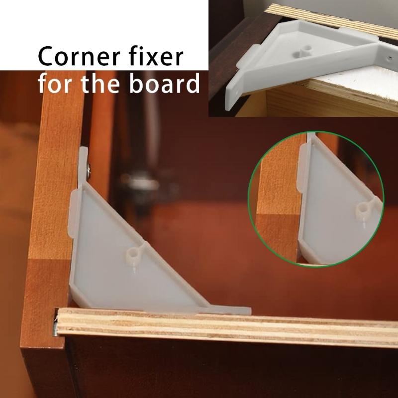 Pack of 12 Plastic 90 Degree Corner Bracket Rack for Secure Cabinet Countertops And Shelf Installation Furniture Support