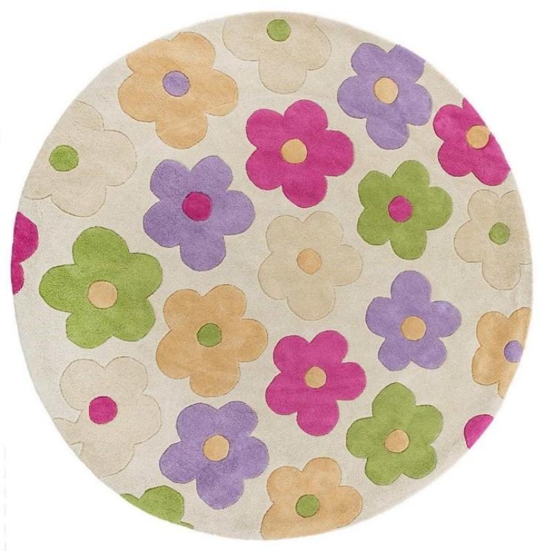 Beige Basis Met Zwarte Halve Cirkels En Bruine Bodemblok Geometrisch Ontwerp Vloerkleed Voor Hedendaags Interieur 80x80cm