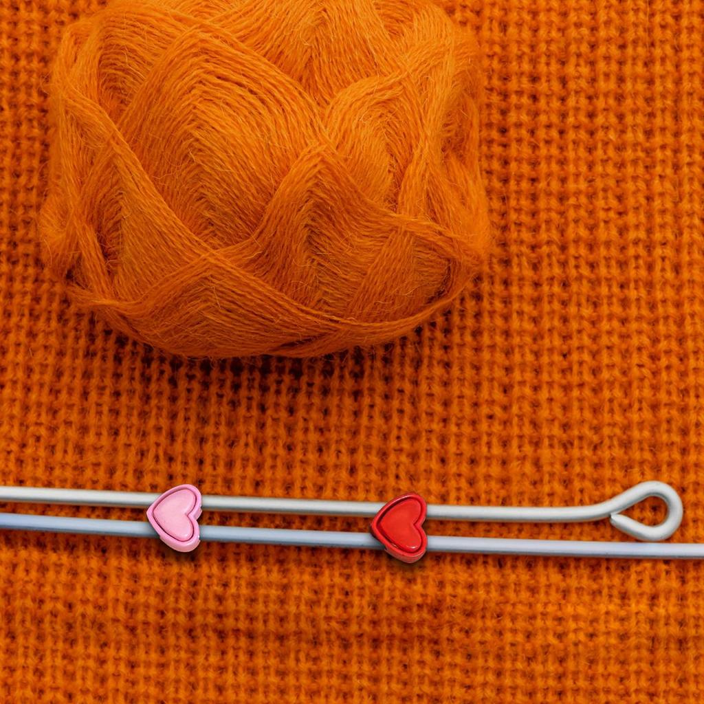 5 Stück/Set Bunte Stricknadel-Stopper Herzförmige Doppel-Loch Nadelspitzen-Schutz DIY Strickzubehör