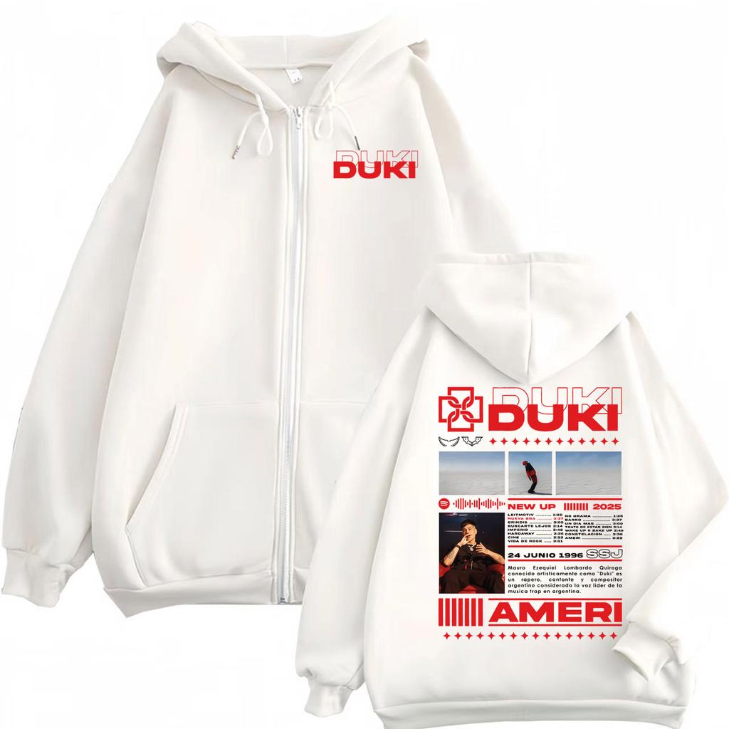 Rapper Duki Ameri Tour  Zipper Hoodie Harajuku Hip Hop Zip Up Hooded Sweatshirt Men Women Fashion Casual Oversized Pullovers