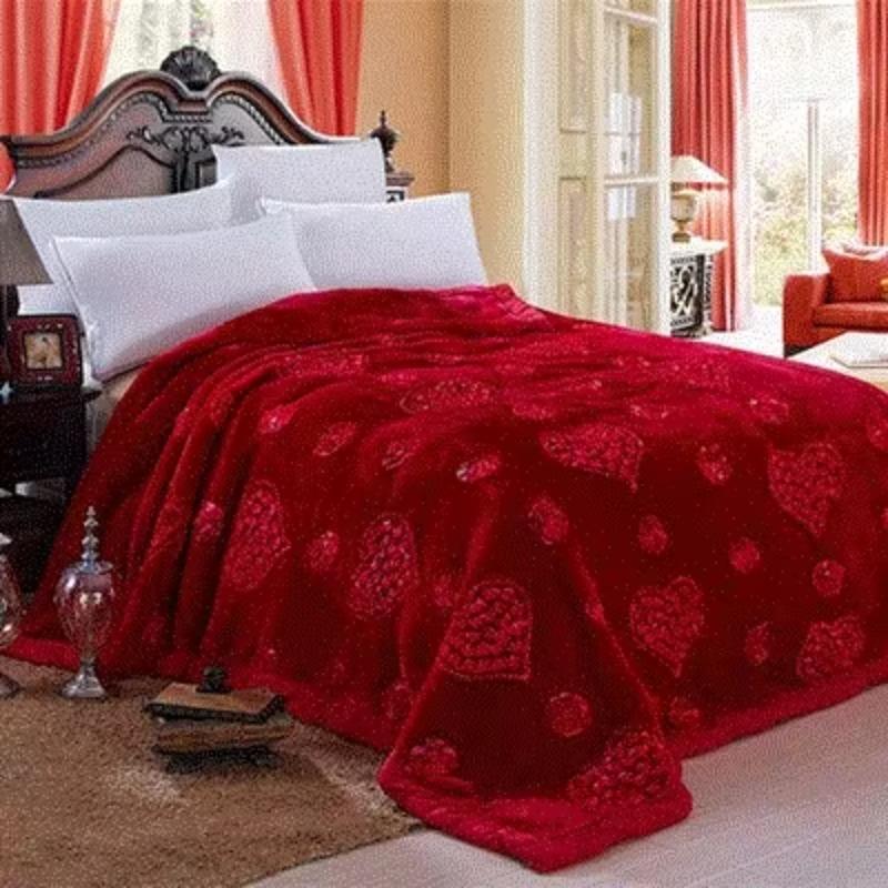 Dubbellaagse Raschel Nerts Dekens 5 KGS 11Lbs Zacht Warm Pluizig Bruiloft Decor Beddengoed Sprei Bruiloftscadeau Bed Dekens 200x230cm
