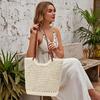 Crochet Shoulder Bag, Large Capacity Tote Bag, Lightweight Knit Handbag, Summer Beach Tote Purse for Women Holiday Commuting Daily Use
