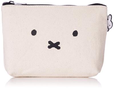 Miffy Canvas Medium Face Natural [Sifre] Pouch, Size B99.