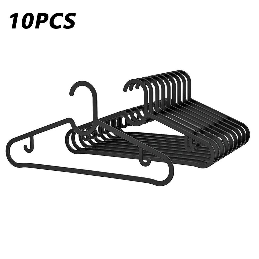 10 Pcs Plastic Hangers,Clothes Drying Hanger With Hooks,Space Saving Anti-Slip Laundry Racks,For Household Wardrobe Organizer