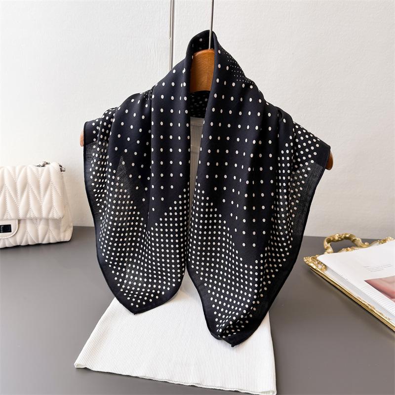 2026 New Polka Dot Print Female Neck Scarf Women Square Hair Scarves Foulard Head Band Shawls Wraps Neckerchief Bandana