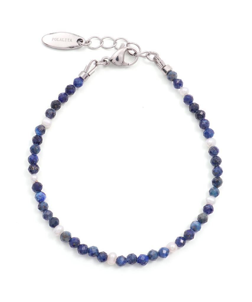 Polalita Lapis Cut Pearl Point Bracelet (Plt-Br-088_Bl)