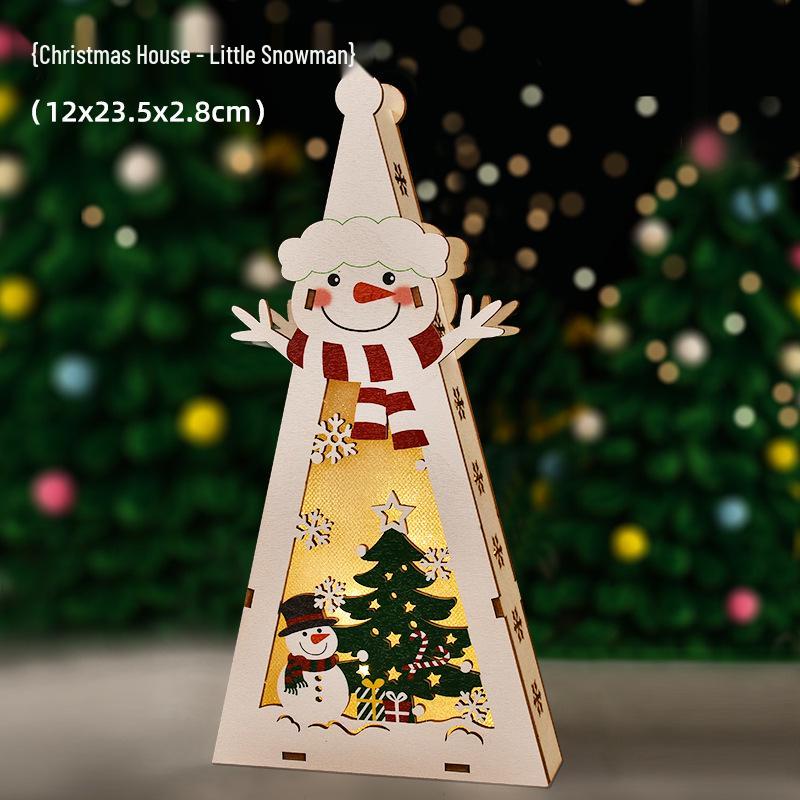 Luminous Handmade Wooden Christmas Tree Ornament Pendant Decor Gift.
