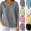Women's Fashion Casual Round Neck Knit Three-Quarter Sleeve Top