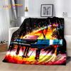 3D Dream Piano Key Music Instrument Cartoon Blanket,Soft Throw Blanket for Home Bedroom Bed Sofa Picnic Office Travel Cover Kids