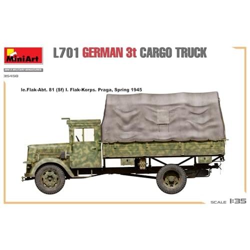 Miniart 1/35 L701 German 3-Ton Cargo Truck Plastic Model MA35450