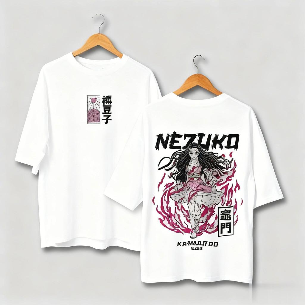 Demon Slayer Kamado Nezuko Graphic T Shirt Men Women Cotton Short Sleeve Tee Oversized Casual Tops Summer Streetwear Cosplay Y2k