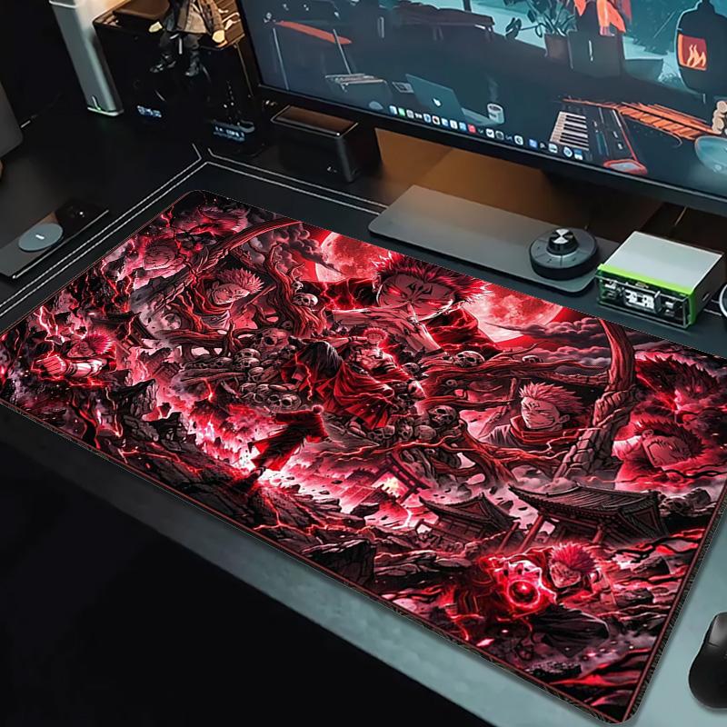 Jujutsu Kaisen Farb-Mauspad Großes Gaming-Tischkissen Rutschfestes Laptop-Tablet Großes Mauspads XXL Matte Mini-PC-Spielmatte Mit Verriegeltem Rand