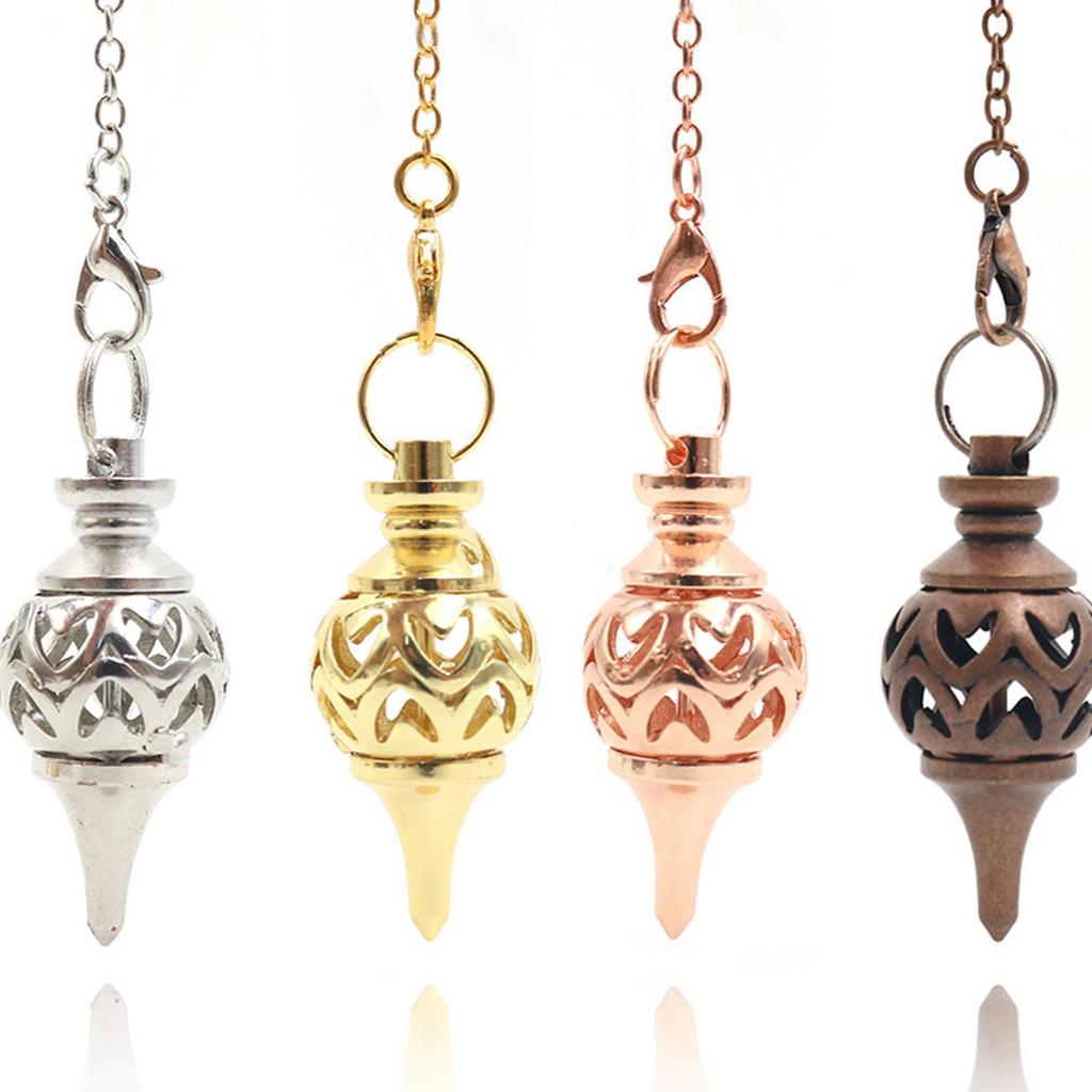 Vintage Copper Pendulum for Divination and Body Energy Balancing Meditation Tool with Chain Spiritual Accessory