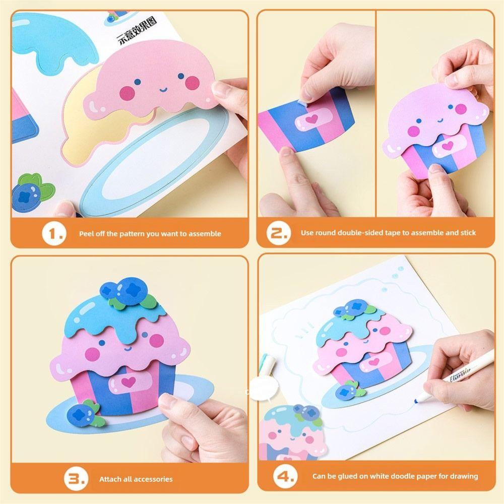 Multicolor DIY 3D Paper Sticker Enlightenment Craft Sticker Decals  For Kids