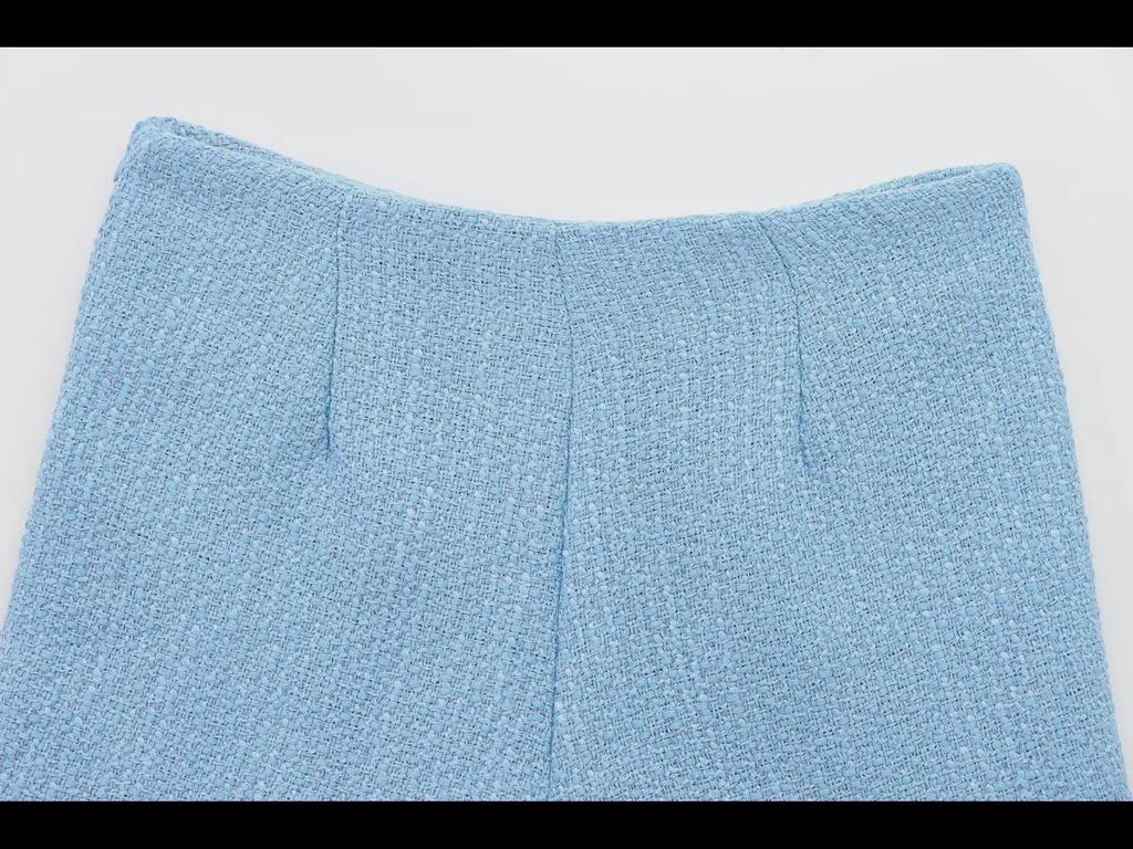 ZA Women's European & American Style Textured Shoulder Pad Jacket + Skirt/Pants Set