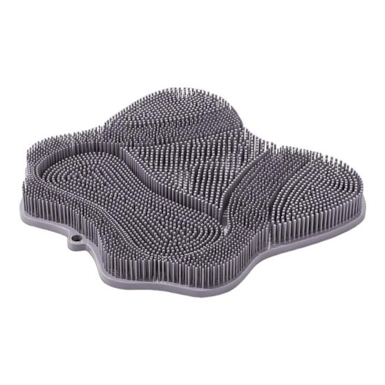 

Yousheng Silicone Bath Brush with Suction Cup Base Foot Massager Scrubber Soft Bristles Massage Brush Versatile Back Scrubber серый