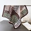 Old Money Wind Cashew Flower Cotton Brown Small Square Scarf Silk Scarf Scarf Shirt Shawl Hair Band Belt Scarf