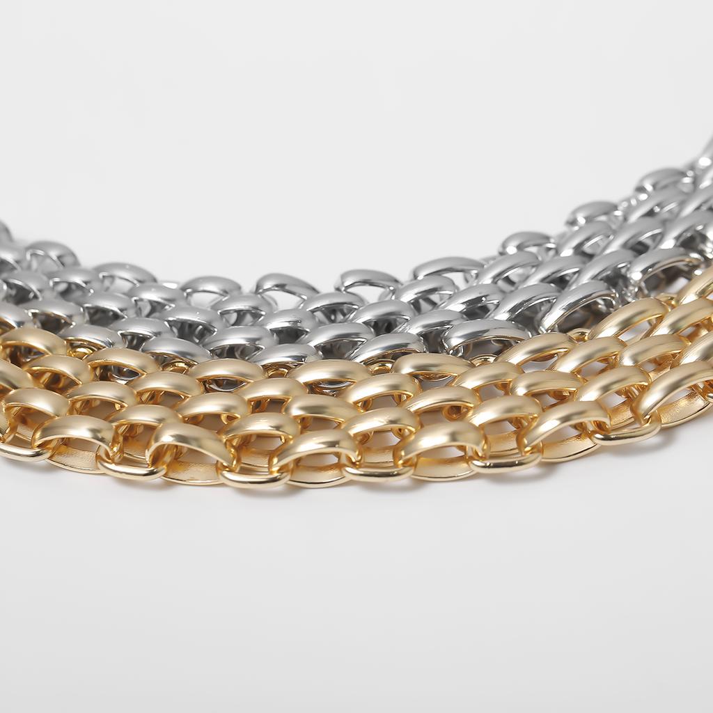 Ingemark Exaggerated Gold Color Wide Choker Necklace Women High Quality Adjustable Chunky Chain Neck Accessories New Jewelry