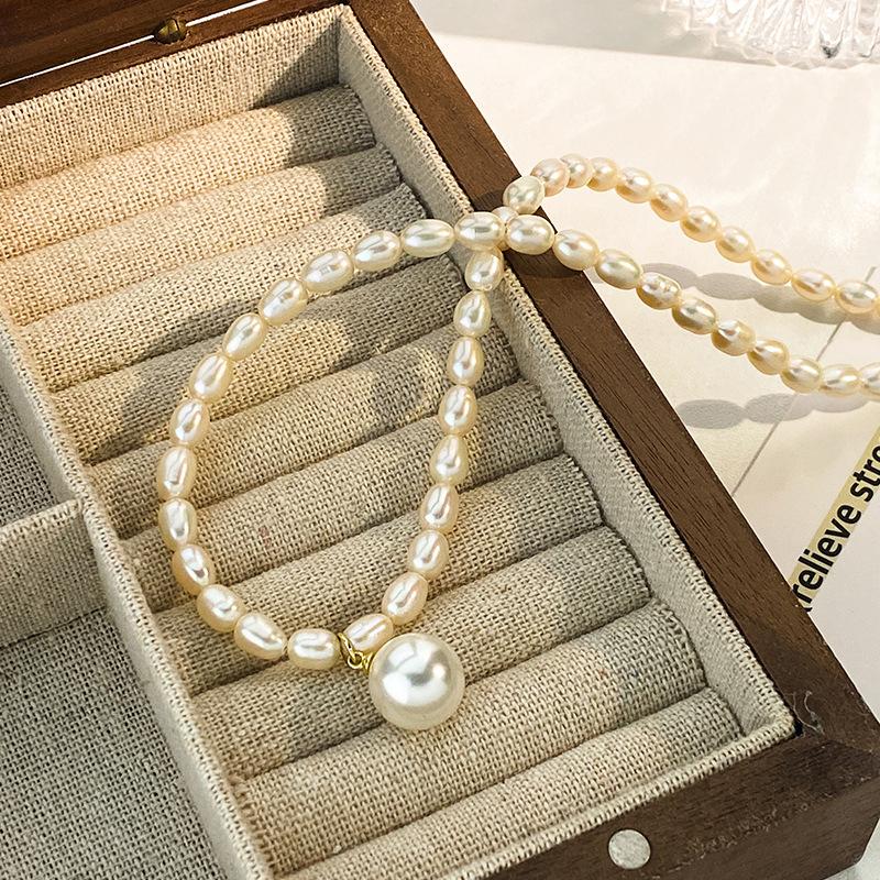 Perlenkette Französische Vintage-Halskette Elegante und elegante Accessoires mit einem hochwertigen und vielseitigen Stil