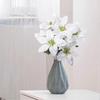 6Pcs Artificial Poinsettia Christmas Flower, Poinsettia Bouquet Golden Stamen