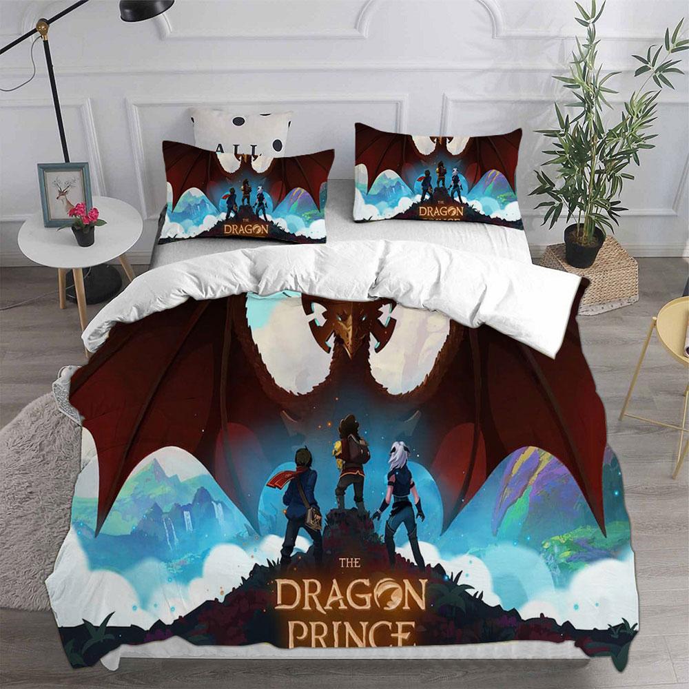 The Dragon Prince Season 1 (2018) Bedding Sets Bed Cover Comforter Duvet Cover Pillow Case 2-3 Pieces Sets Bedroom Decor